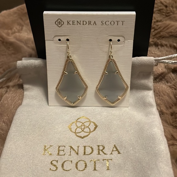 Gray and Gold Kendra Scott Alex Drop Earrings - Picture 2 of 5